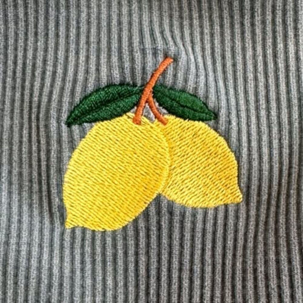 Colsie Custom Lemon Embroidered Ribbed Seamless Crop Tank Top Size L - Picture 4 of 4